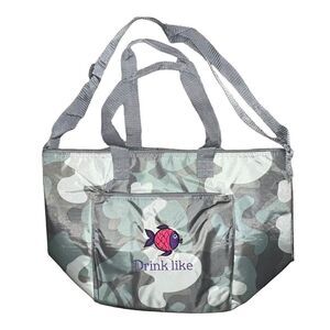Thirty-One Soft Camo Round About Cooler Tote Bag Embroidered Drink Like Fish New